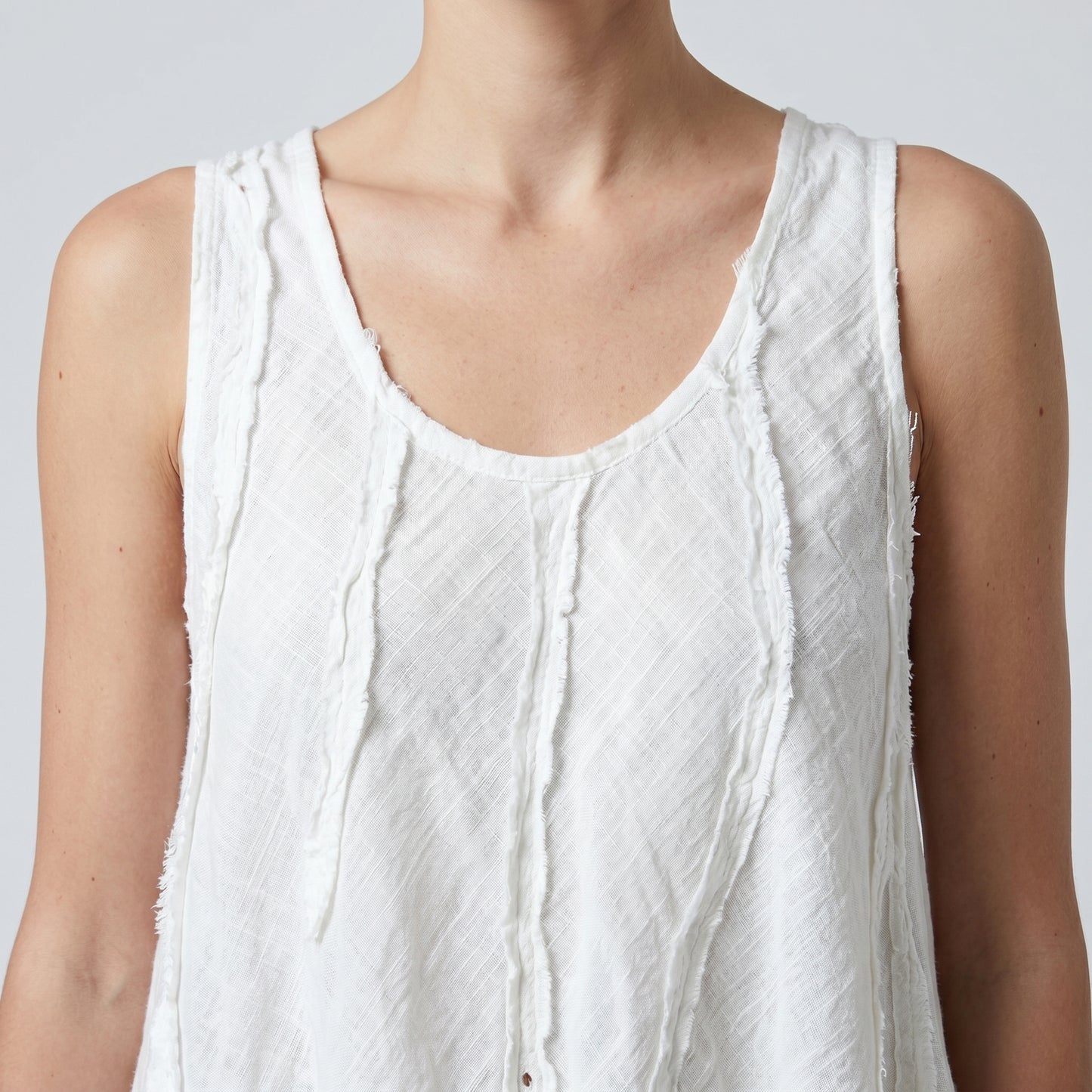 Raw Edge Linen Swing Dress