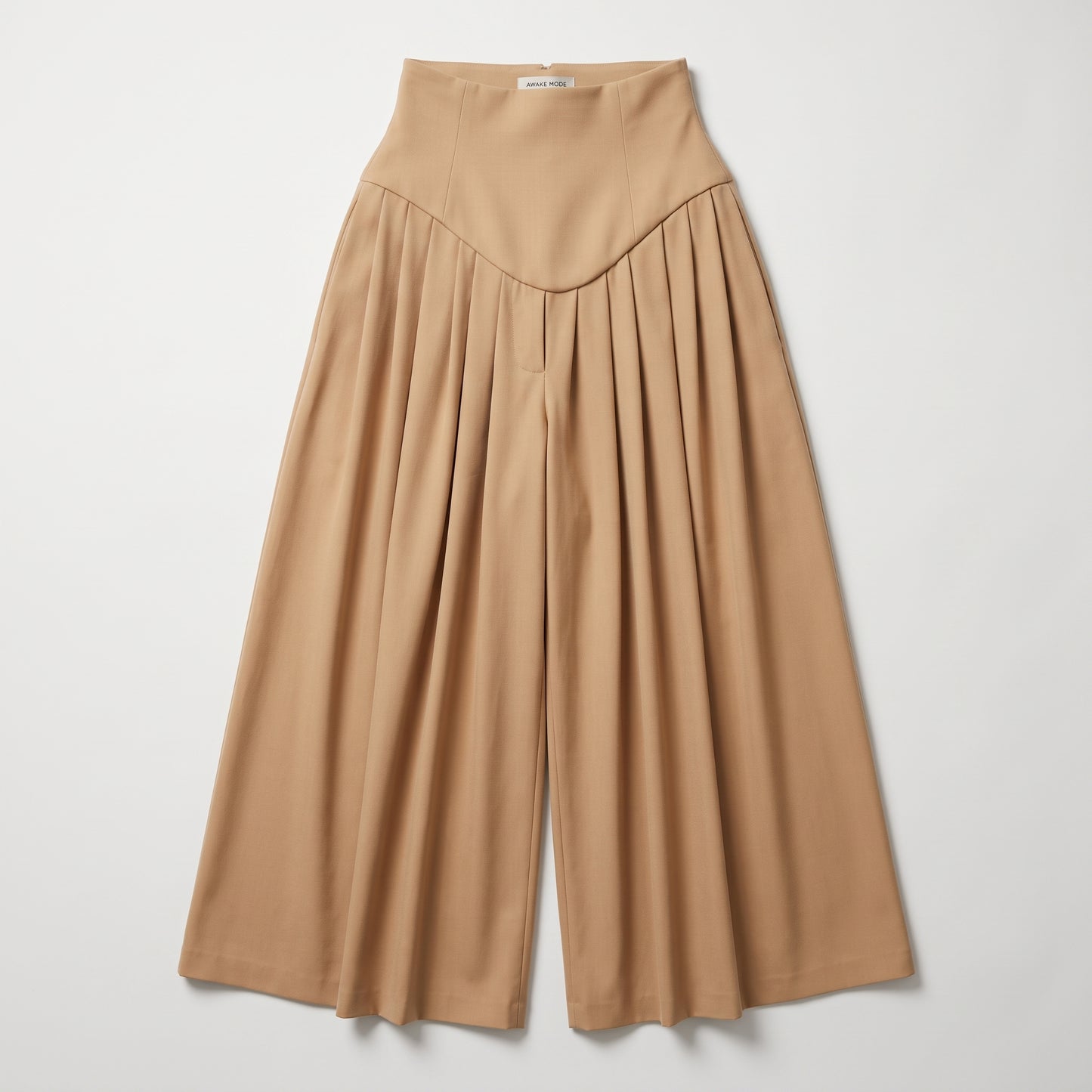 High-Waisted Pleated Wide-Leg Trousers