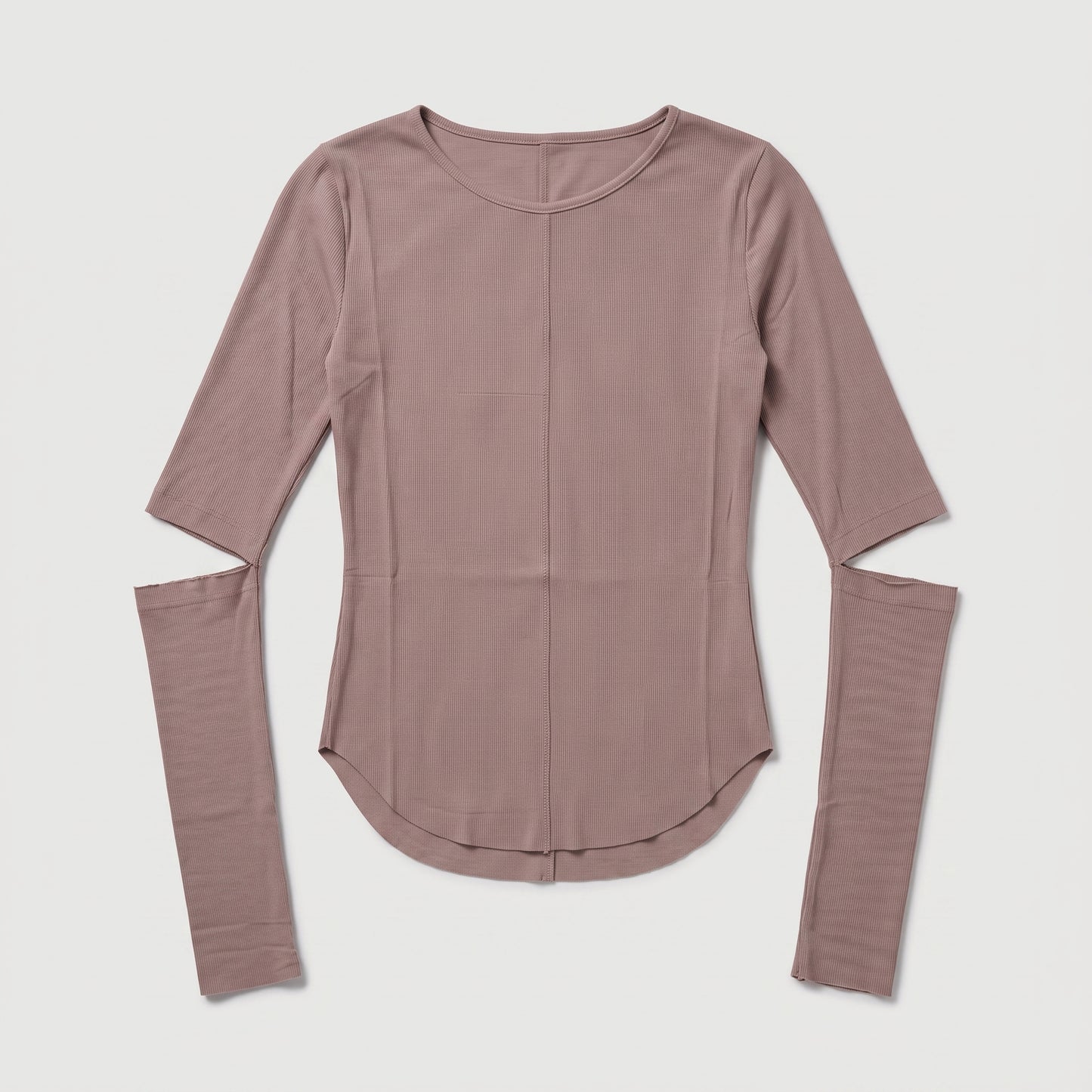Ribbed Cutout Sleeve Top