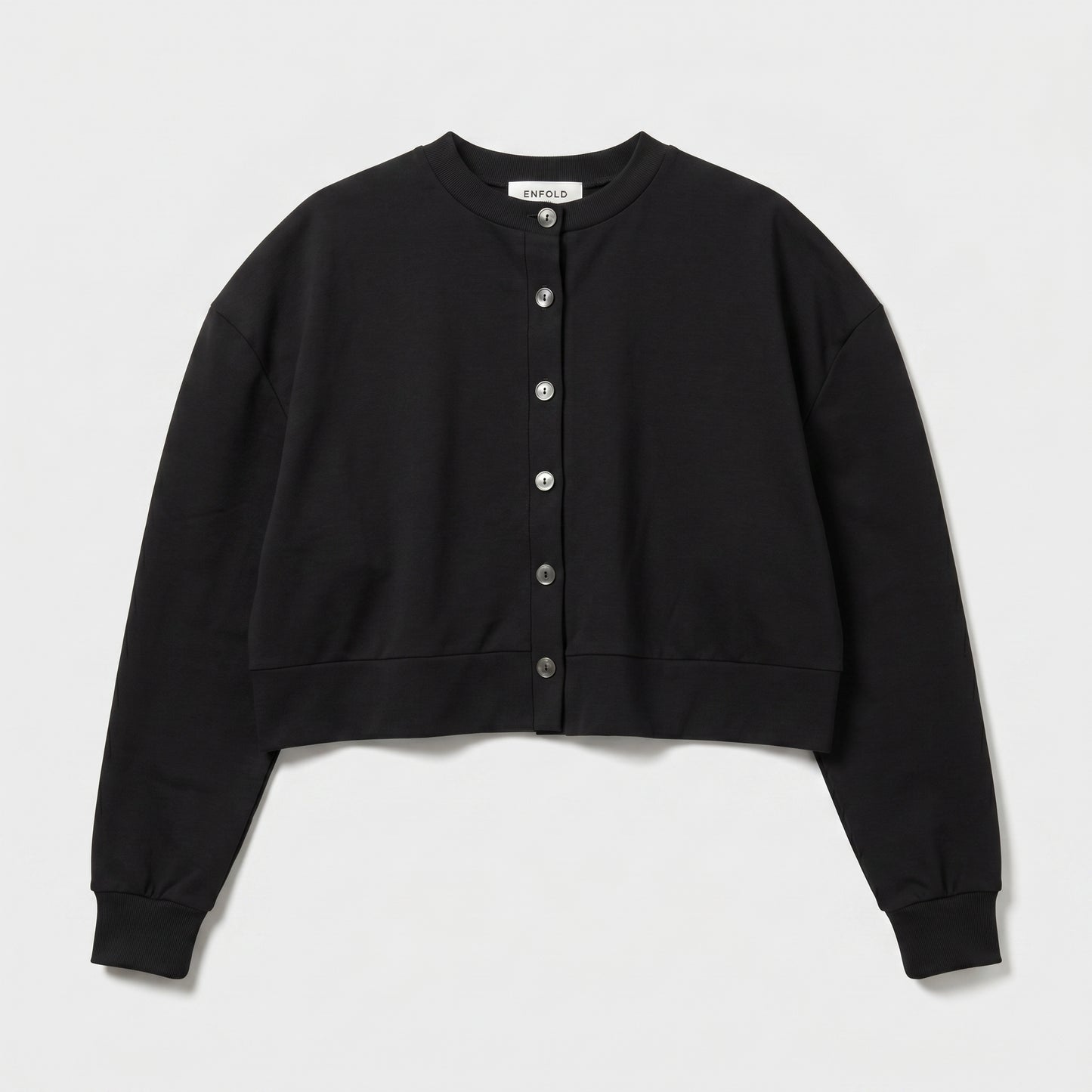 Minimalist Black Cropped Cardigan