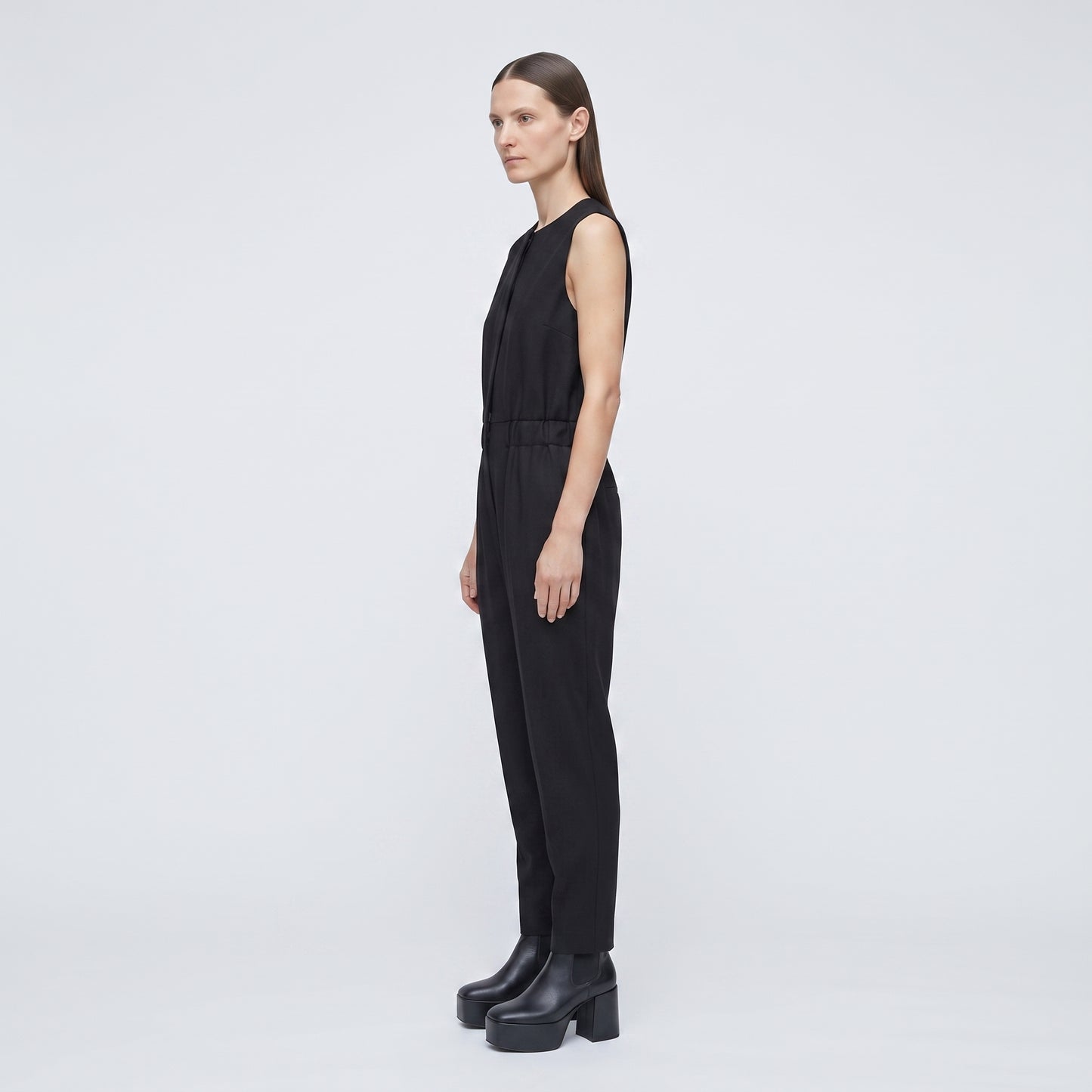 Sleeveless Tailored Black Jumpsuit