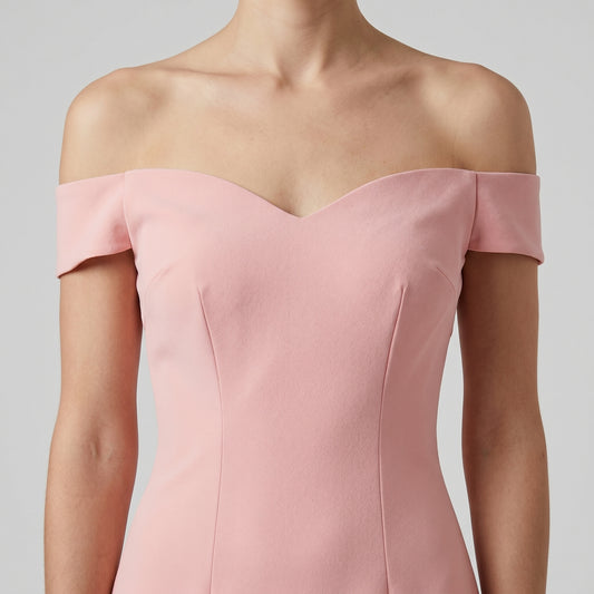 Off-The-Shoulder Crepe Mermaid Gown