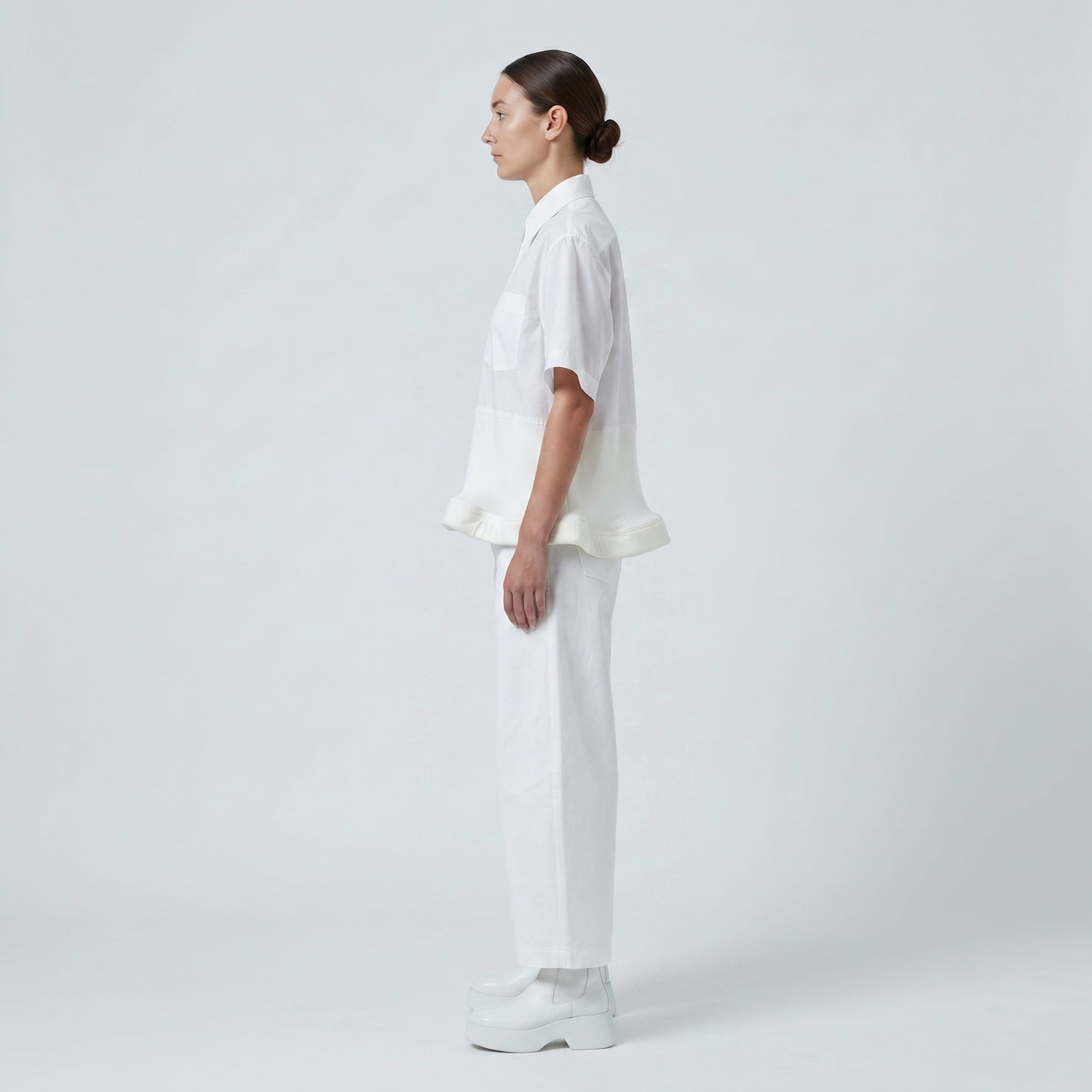 Contrast Sculpted Hem Shirt
