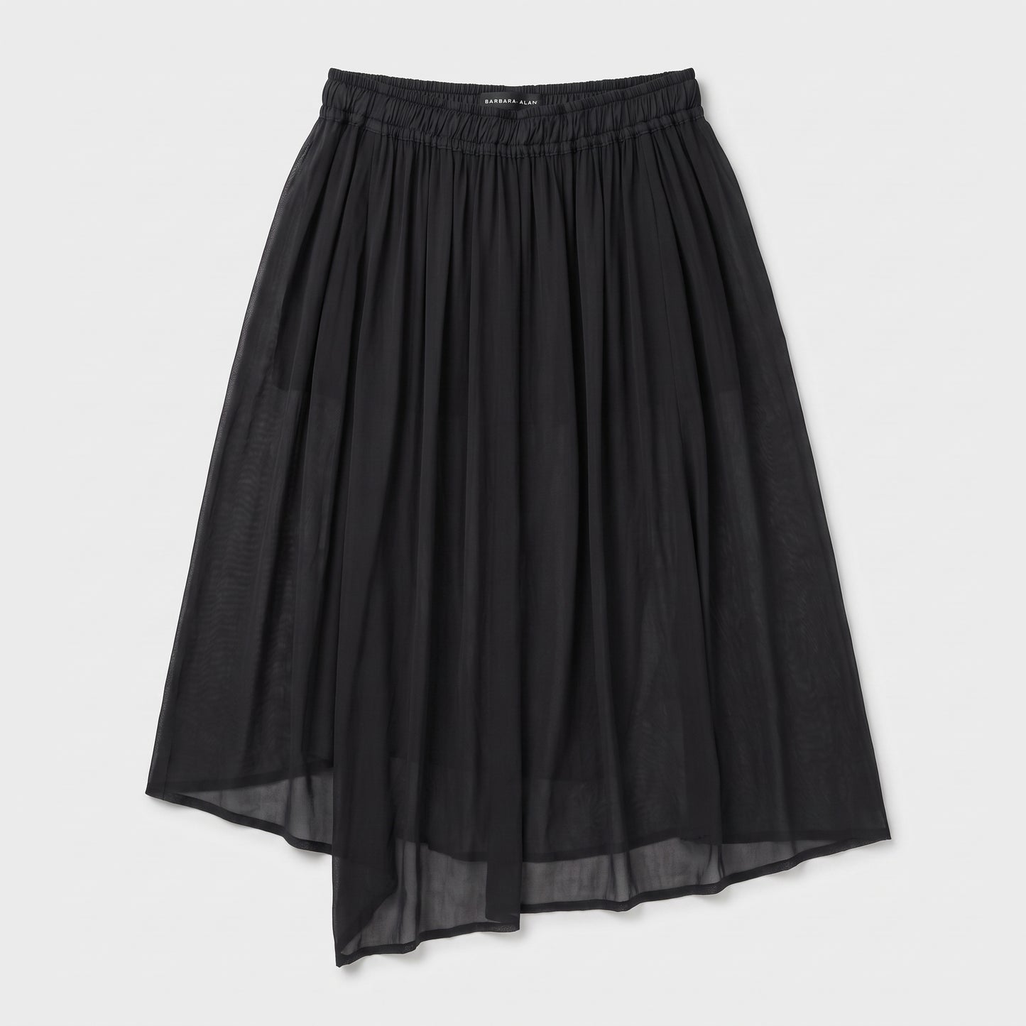Asymmetric Sheer Pleated Skirt