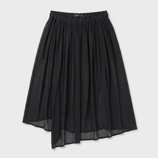 Asymmetric Sheer Pleated Skirt