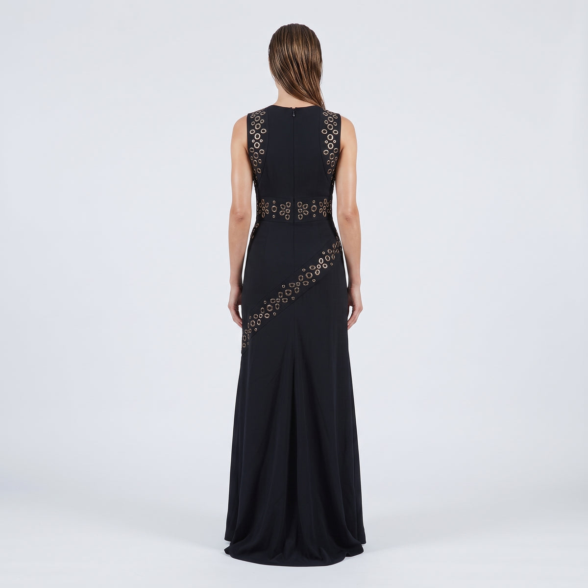 Grommet Embellished Midi Dress