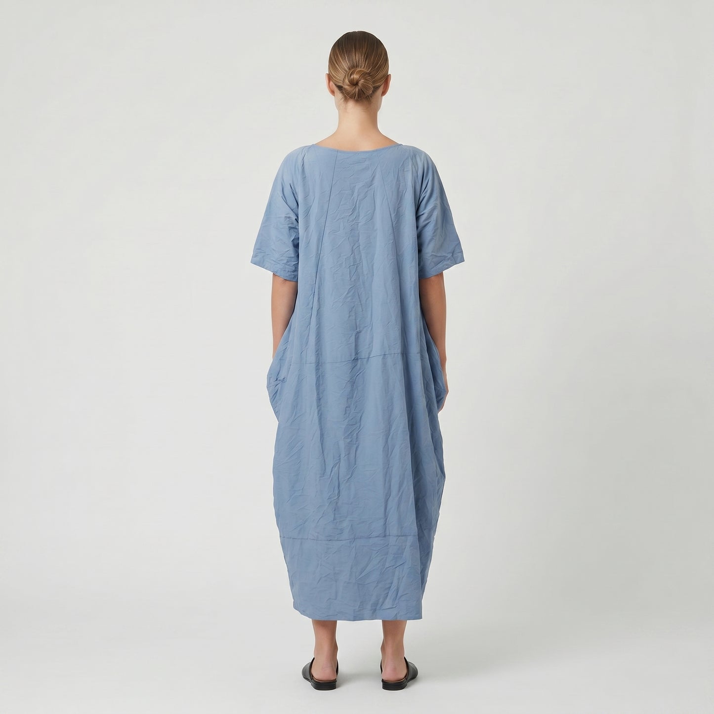 Textured Blue Cocoon Dress