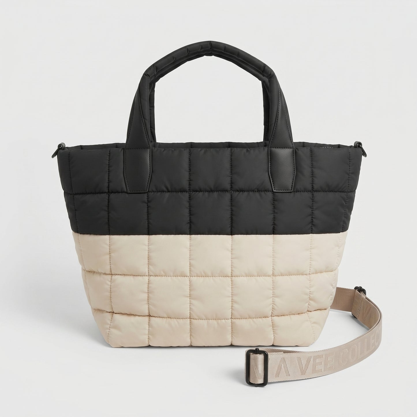 Quilted Two-Tone Everyday Tote