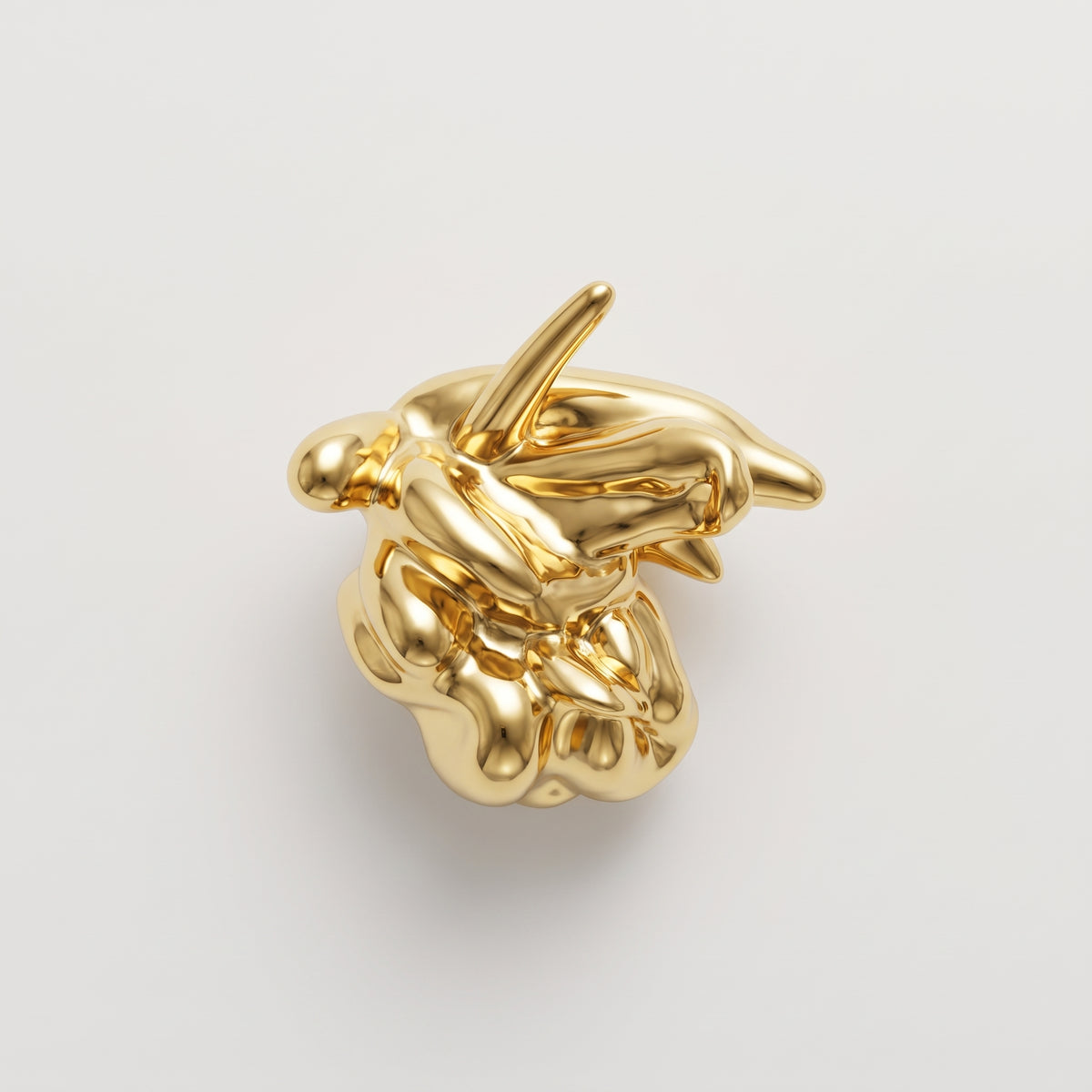 Sculptural Gold Liquid Ring