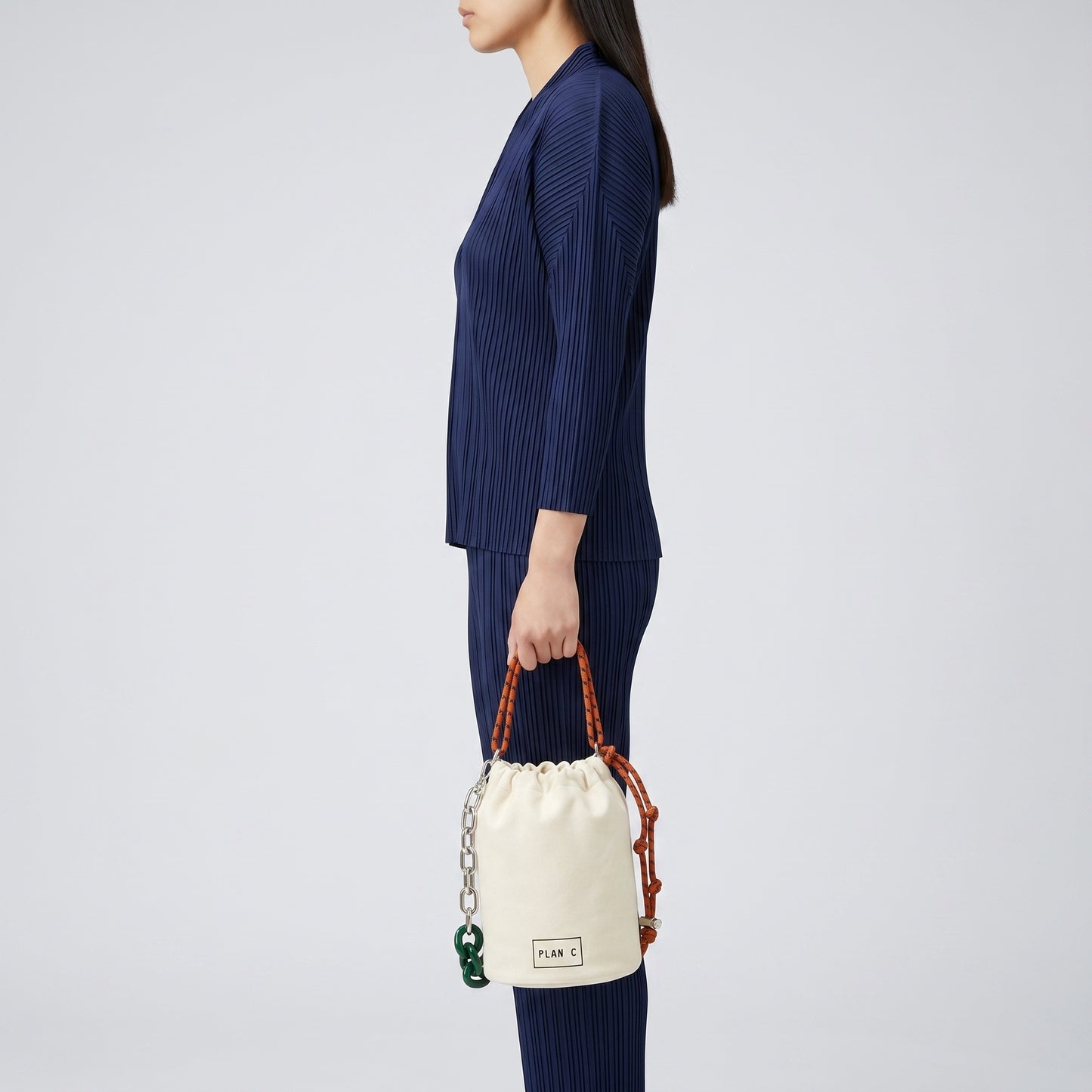 Canvas Drawstring Bucket Bag