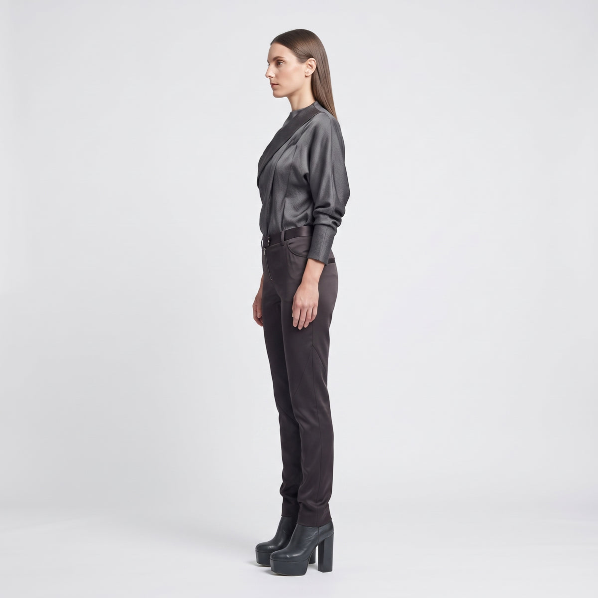 Satin Slim Fit Trousers