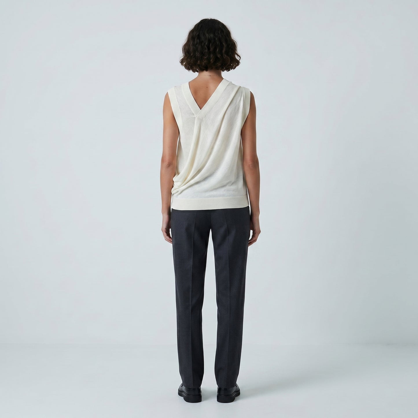 Asymmetric Draped Knit Top