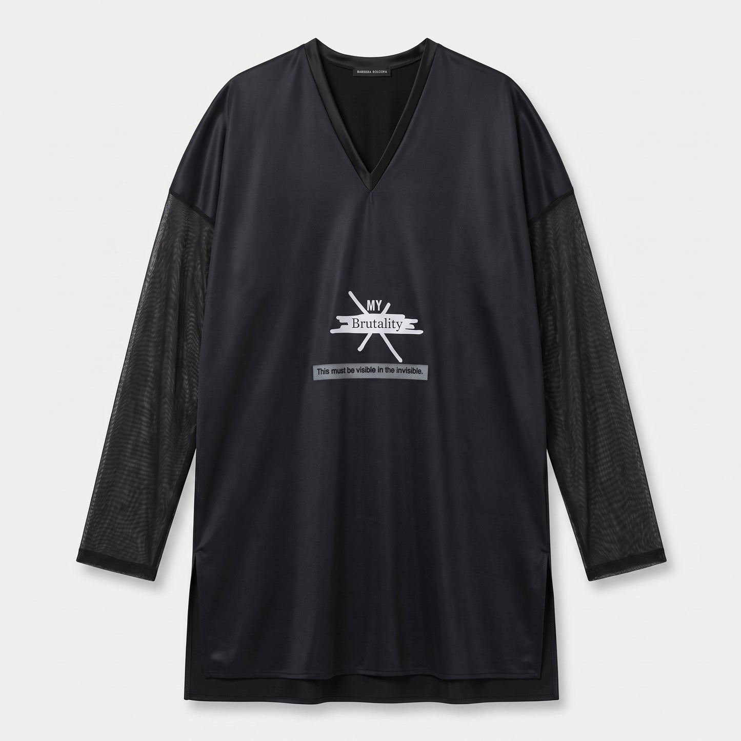 Graphic Mesh V-Neck Tunic