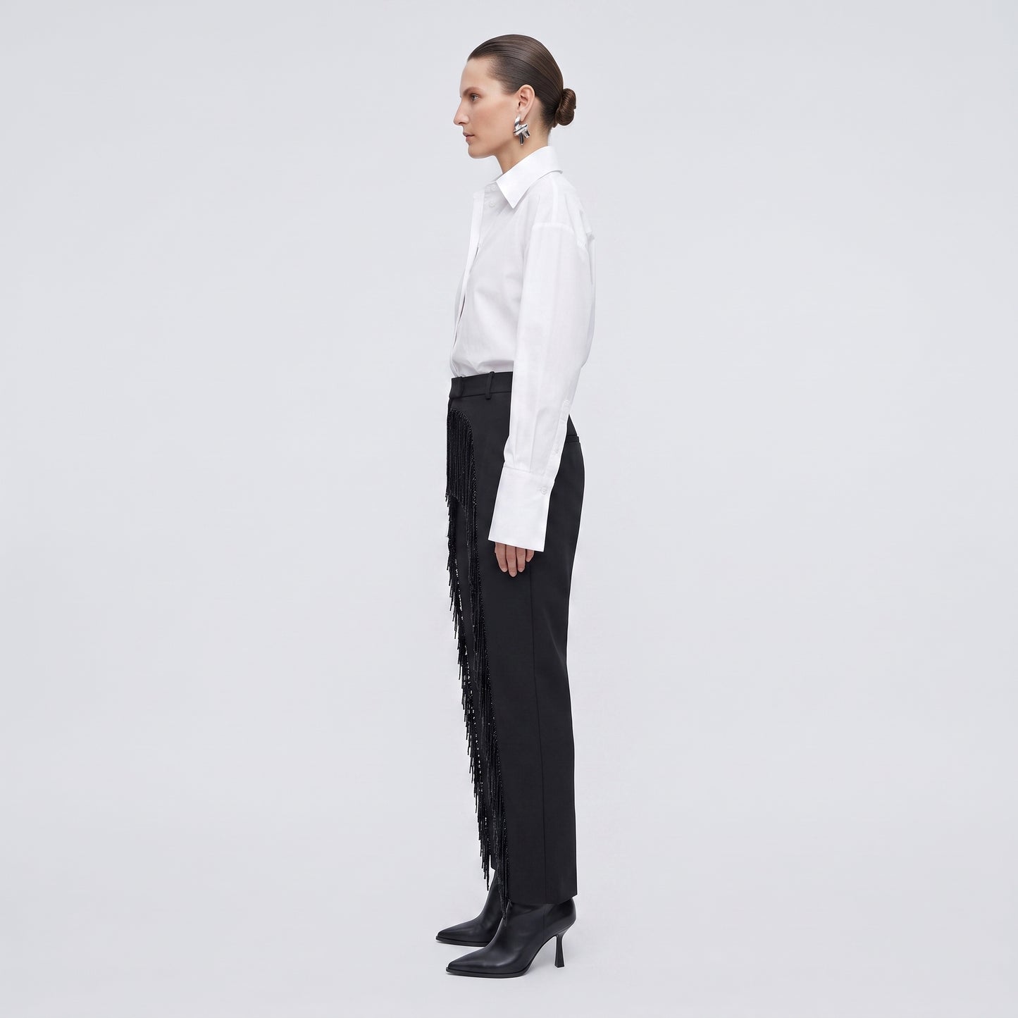 Beaded Fringe Tailored Trousers