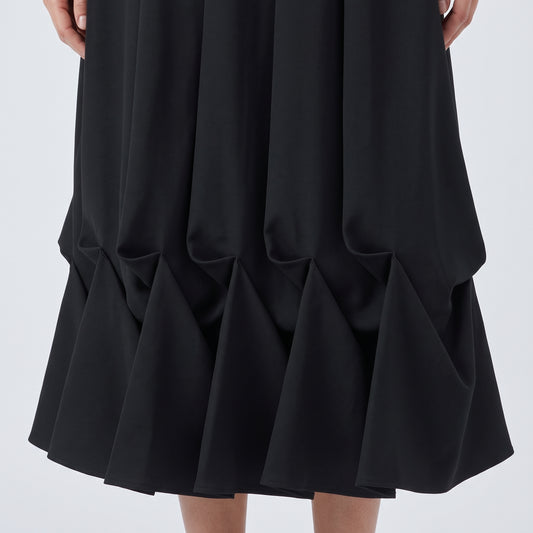 Pleated Hem Midi Skirt