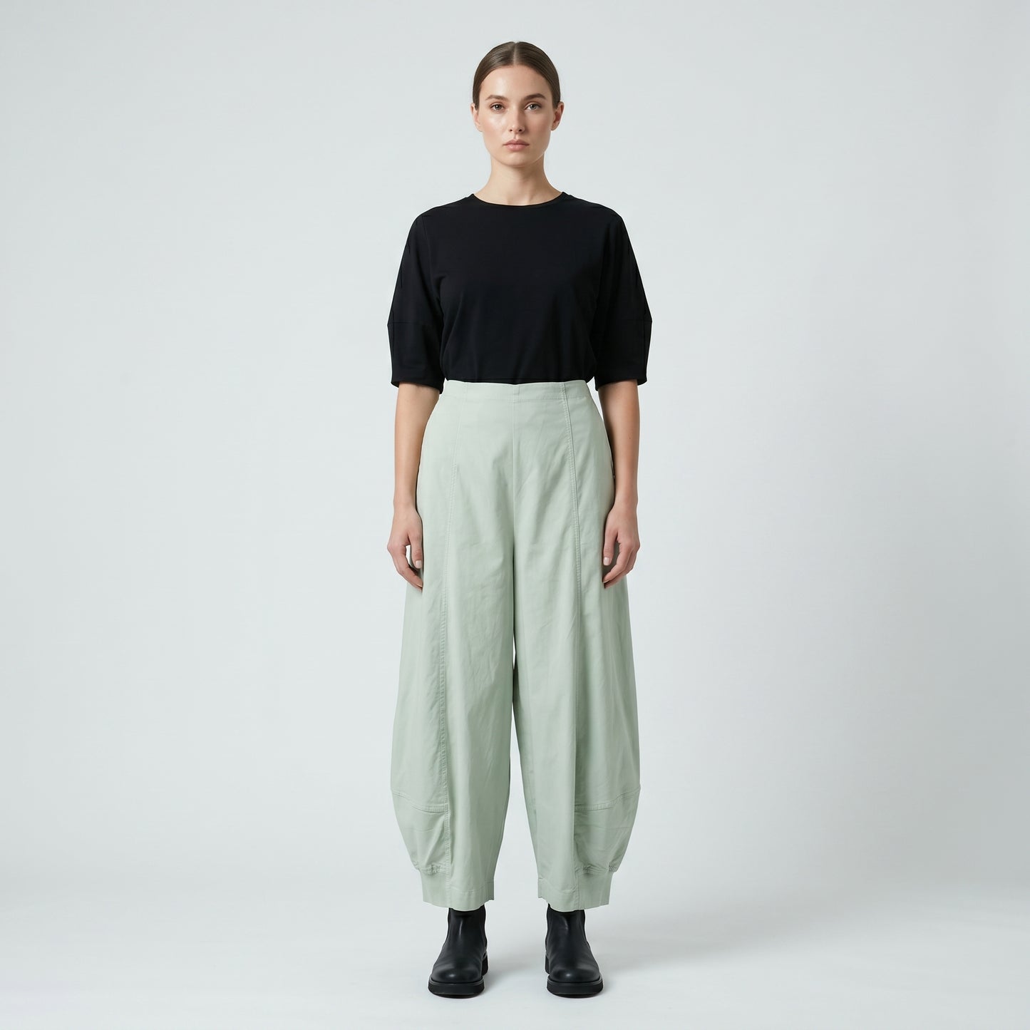 Sage Green Balloon Leg Trousers