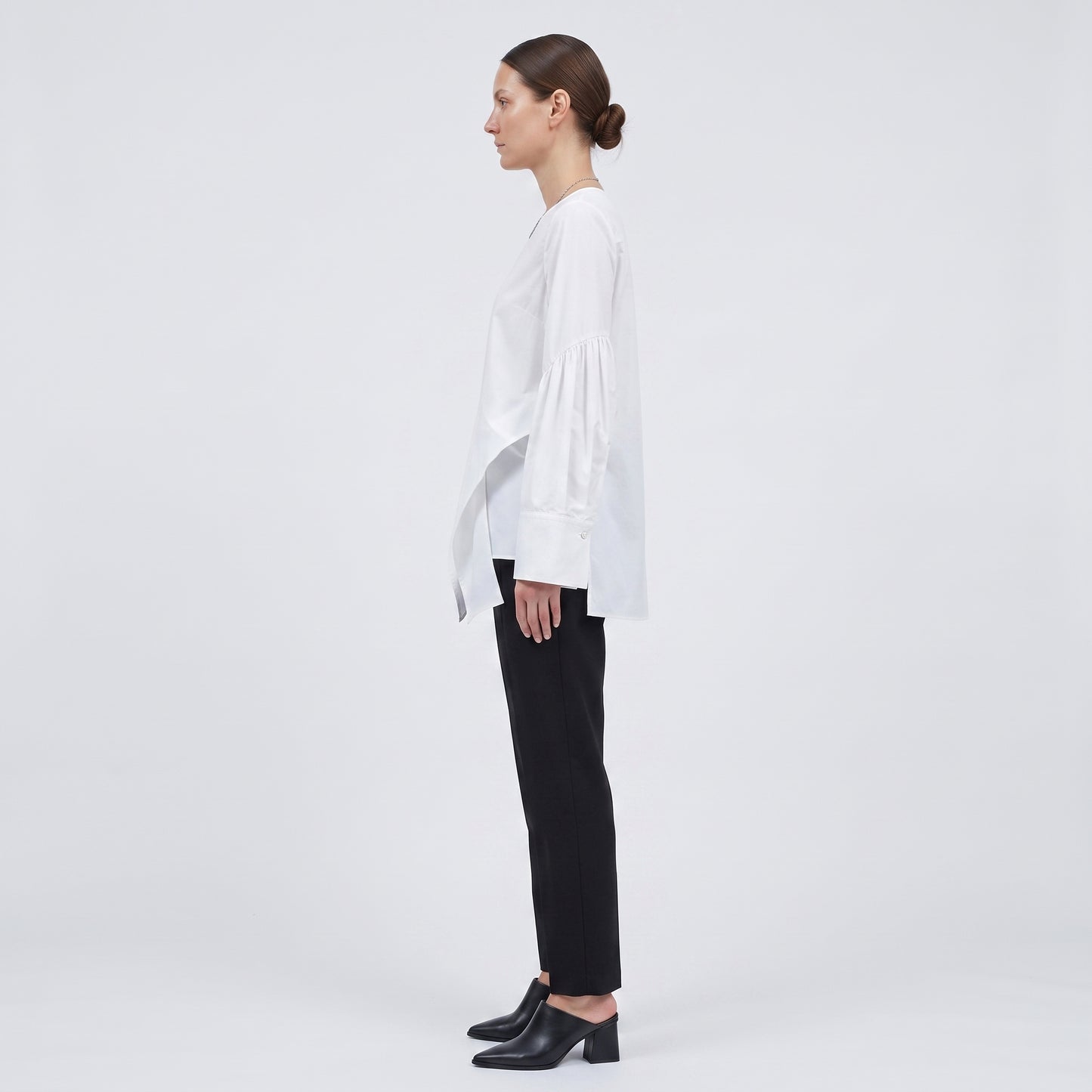 Crisp Cotton Architectural Peplum Blouse