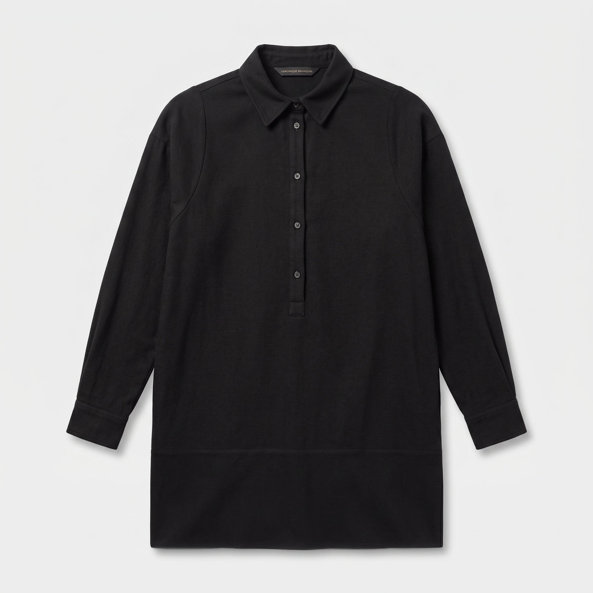 Minimalist Black Collared Shirt