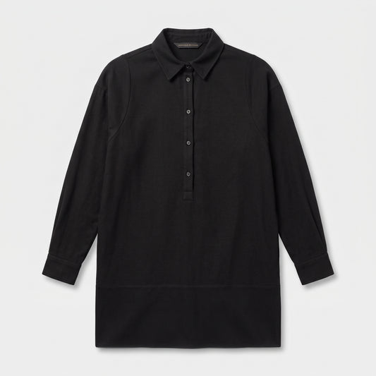 Minimalist Black Collared Shirt