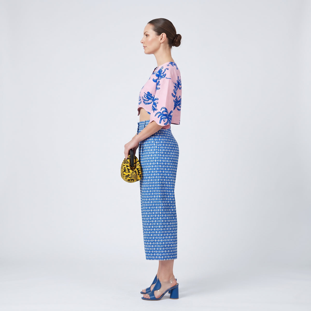 Floral Print Scalloped Cropped Top