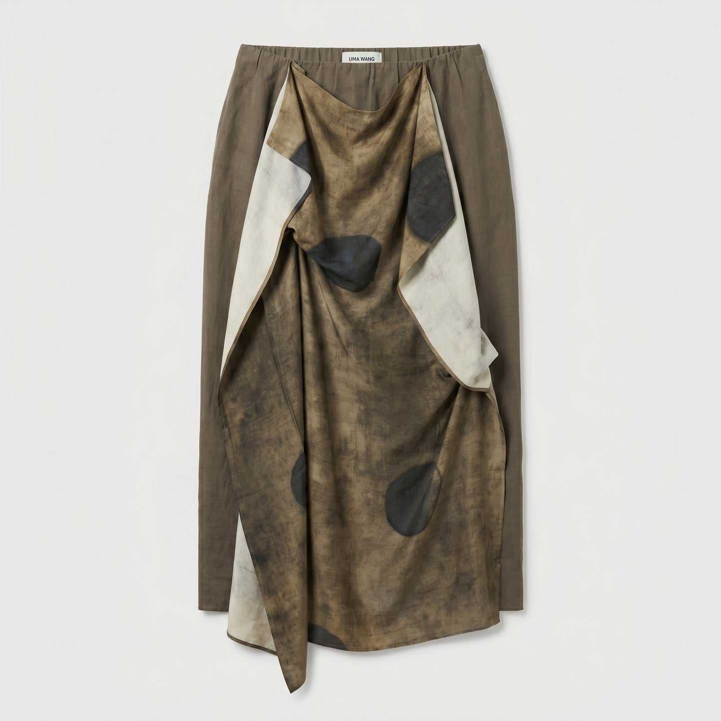 Draped Abstract Pattern Maxi Skirt