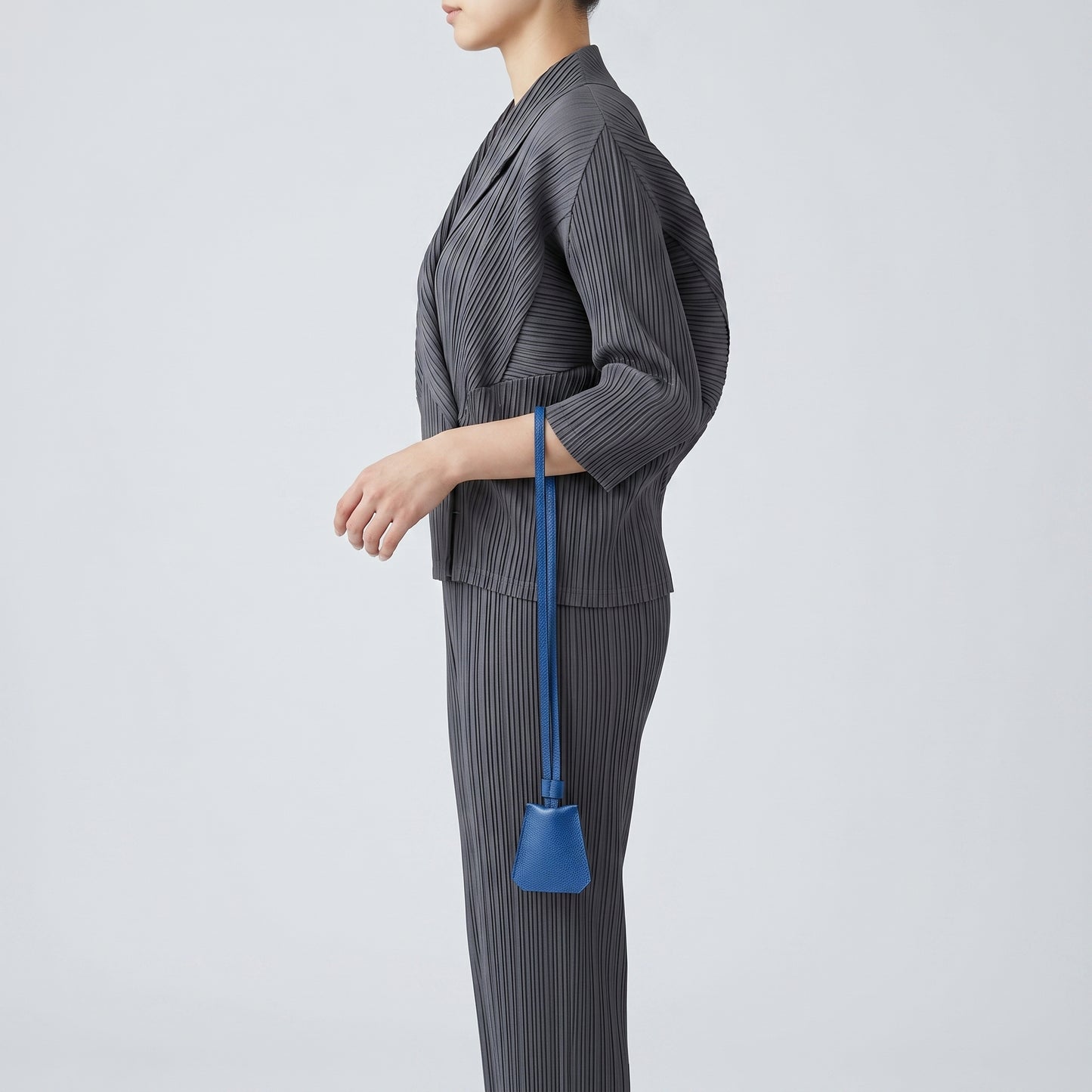 Blue Leather Key Holder Strap