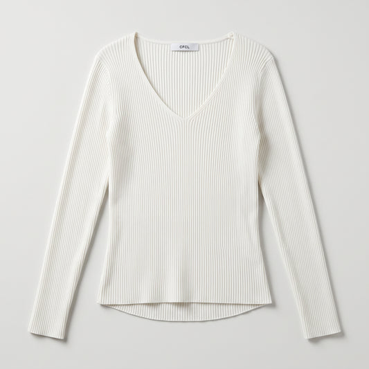 Elegant Ribbed V-Neck Sweater