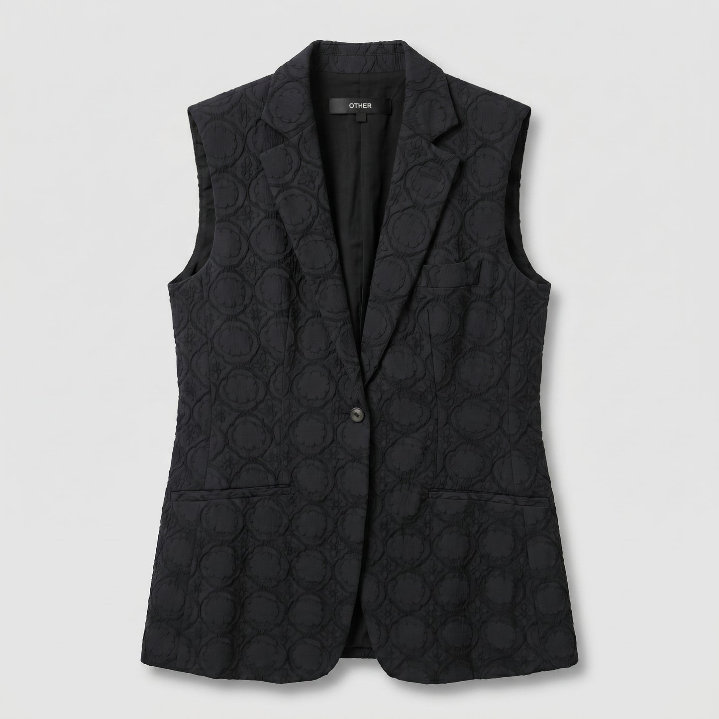 Structured Textured Black Vest