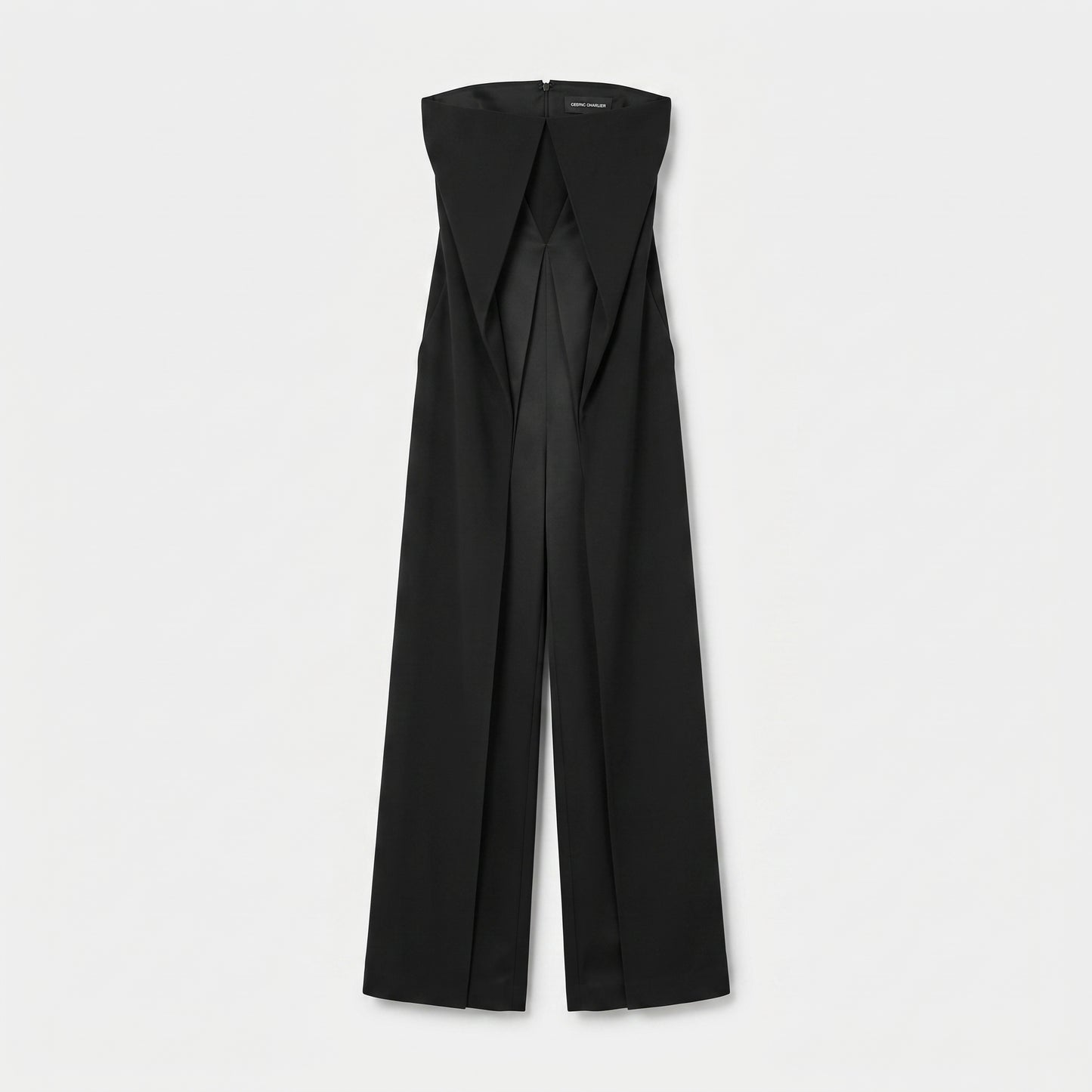 Structured Strapless Architectural Jumpsuit