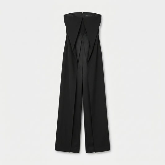 Structured Strapless Architectural Jumpsuit