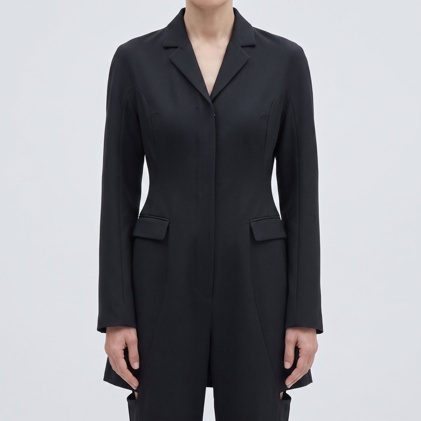 Tailored Wool Blend Jumpsuit