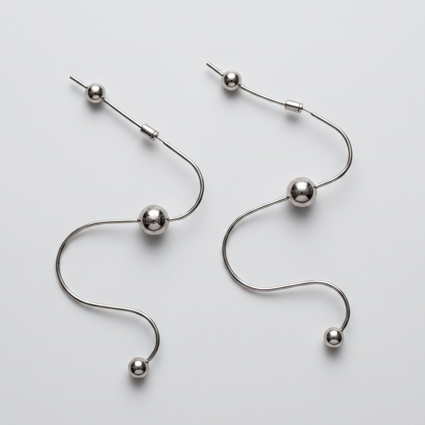 Sculptural Silver Wave Earrings