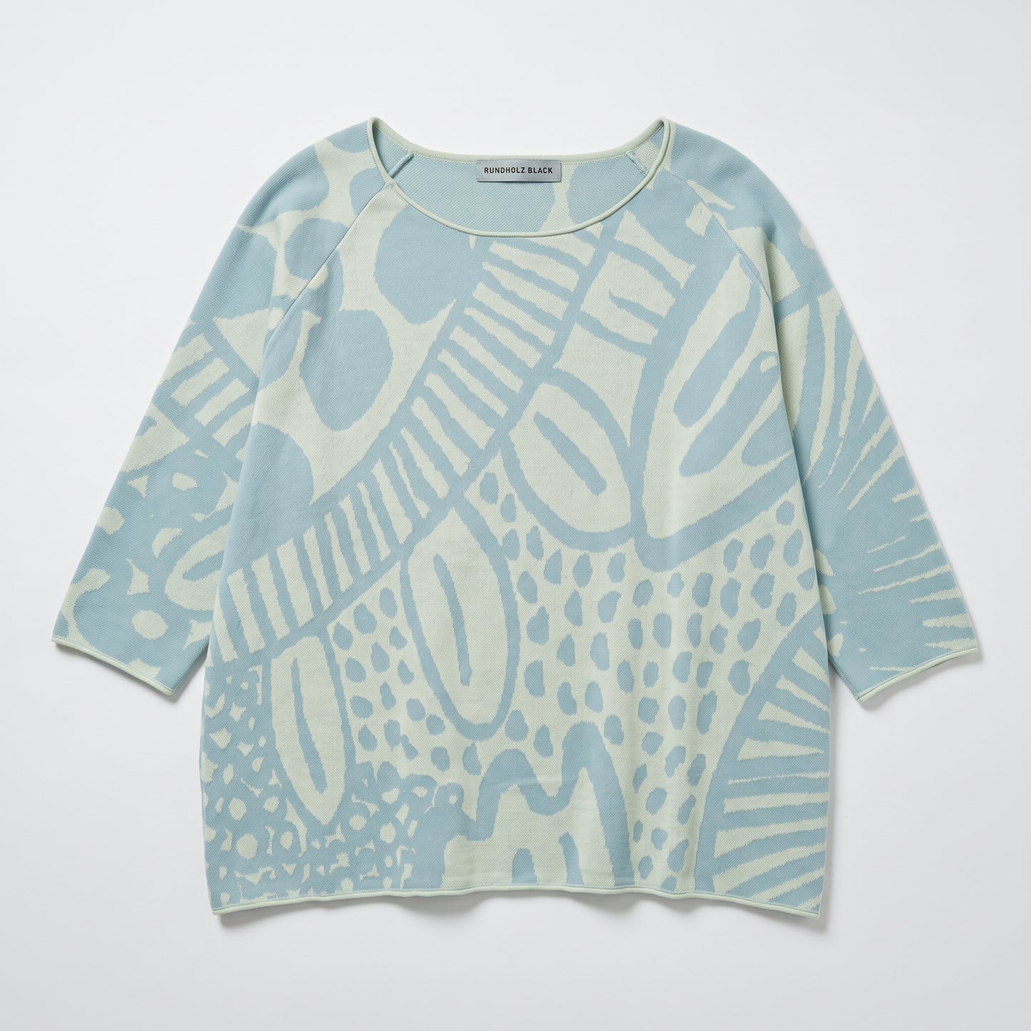 Abstract Print Raglan Knit Top