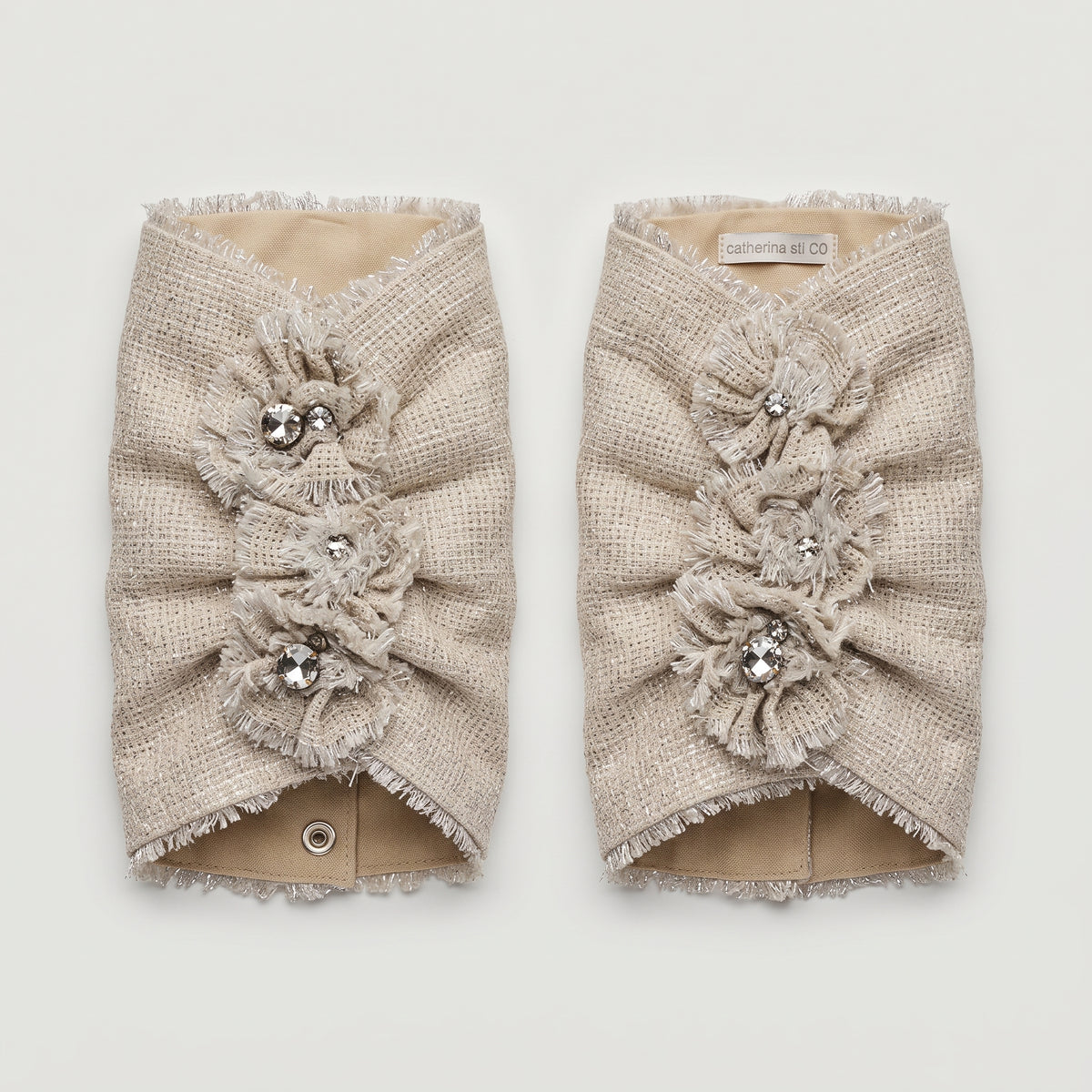 Embellished Linen Cuff Set
