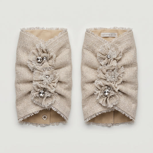 Embellished Linen Cuff Set