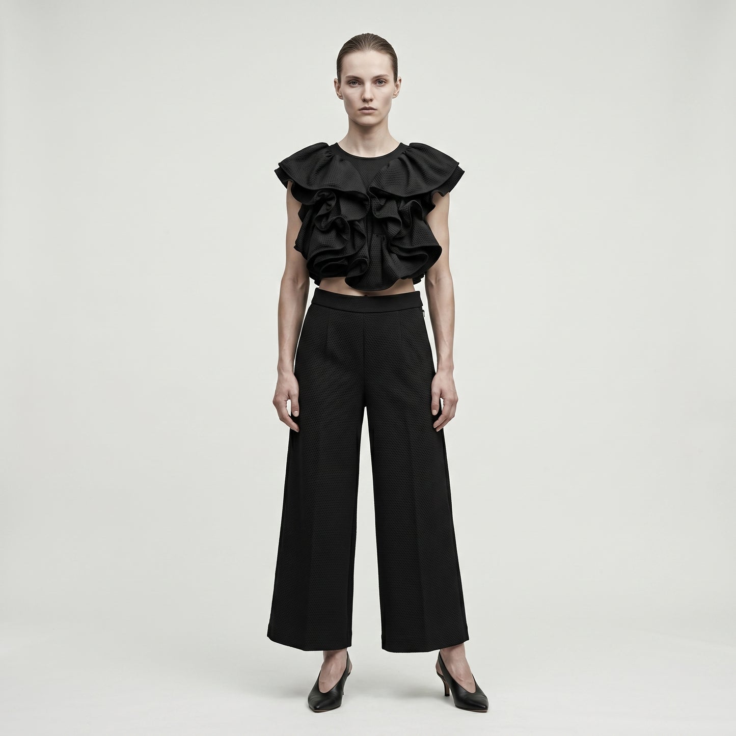Dramatic Ruffled Textured Top