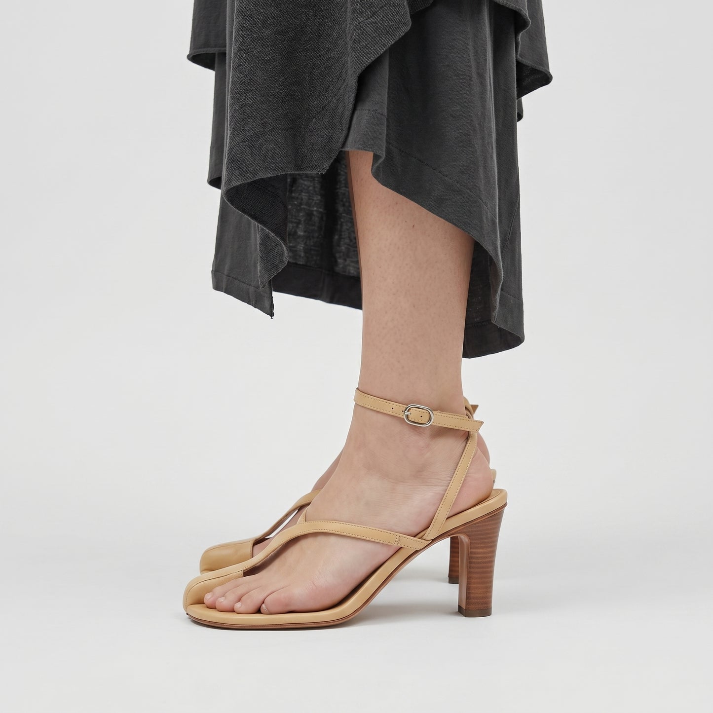 Sculptural Wooden Heel Sandals