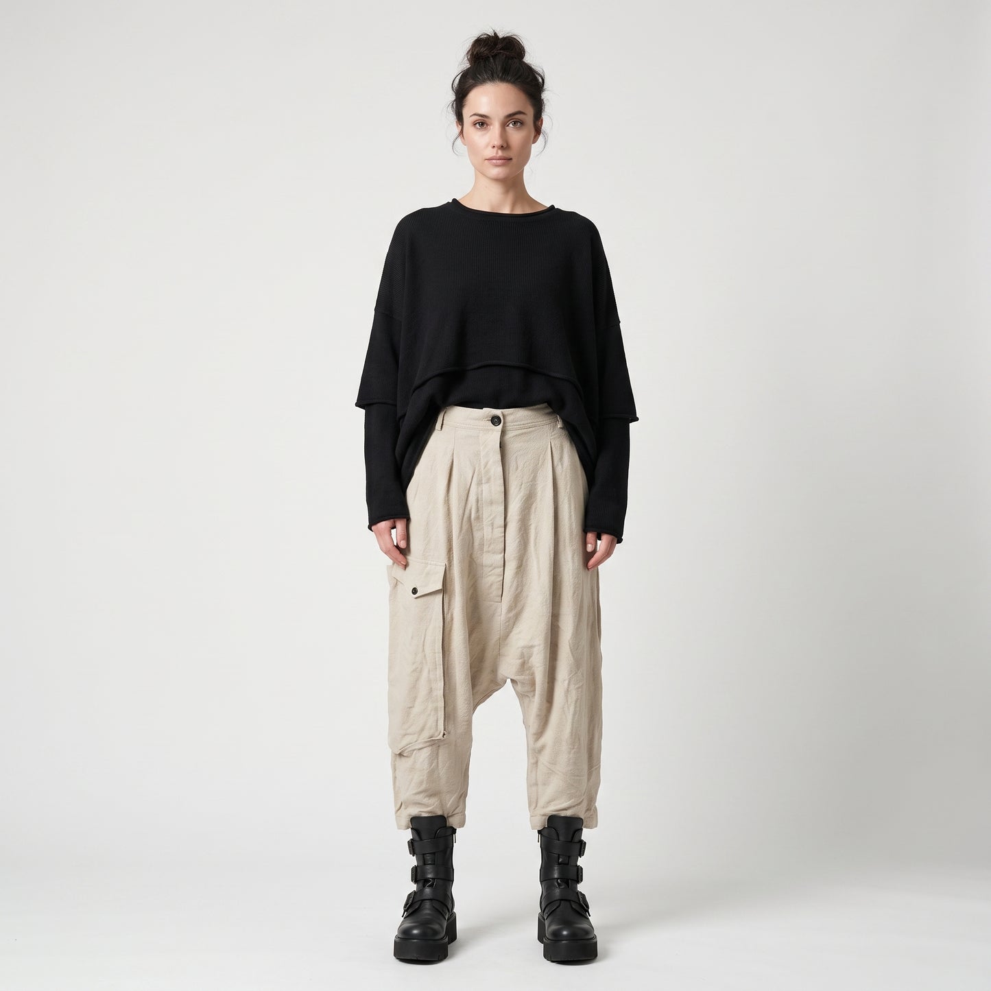 Relaxed Pleated Utility Trousers