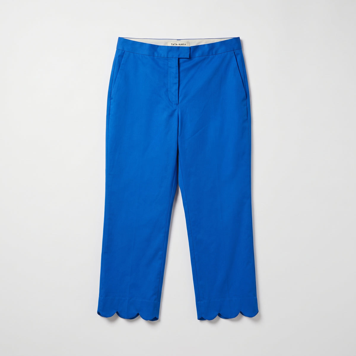 Cobalt Scalloped Hem Trousers