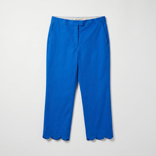 Cobalt Scalloped Hem Trousers