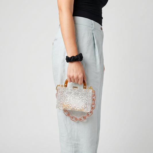 Geometric Transparent Acrylic Box Bag