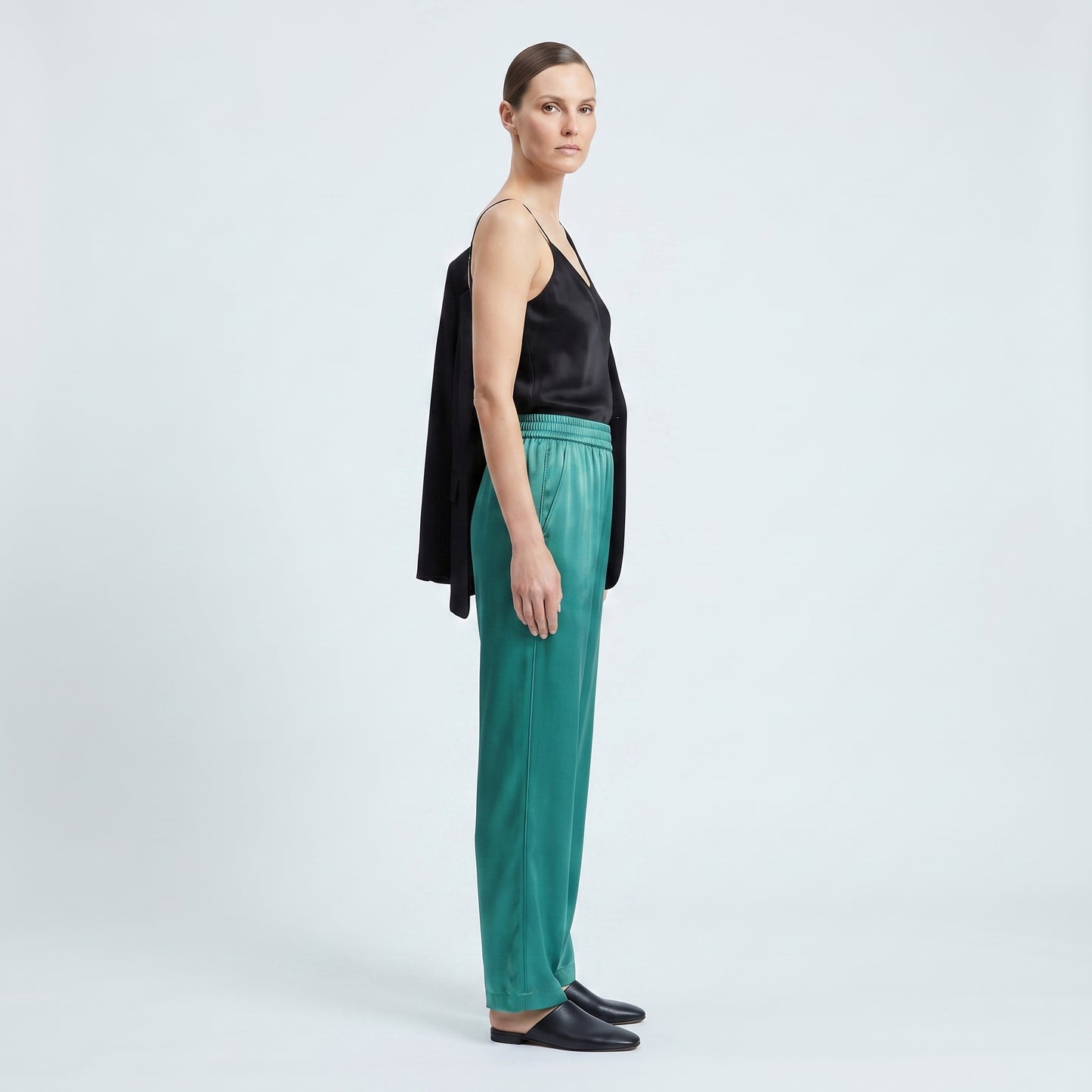 Emerald Green Satin Trousers