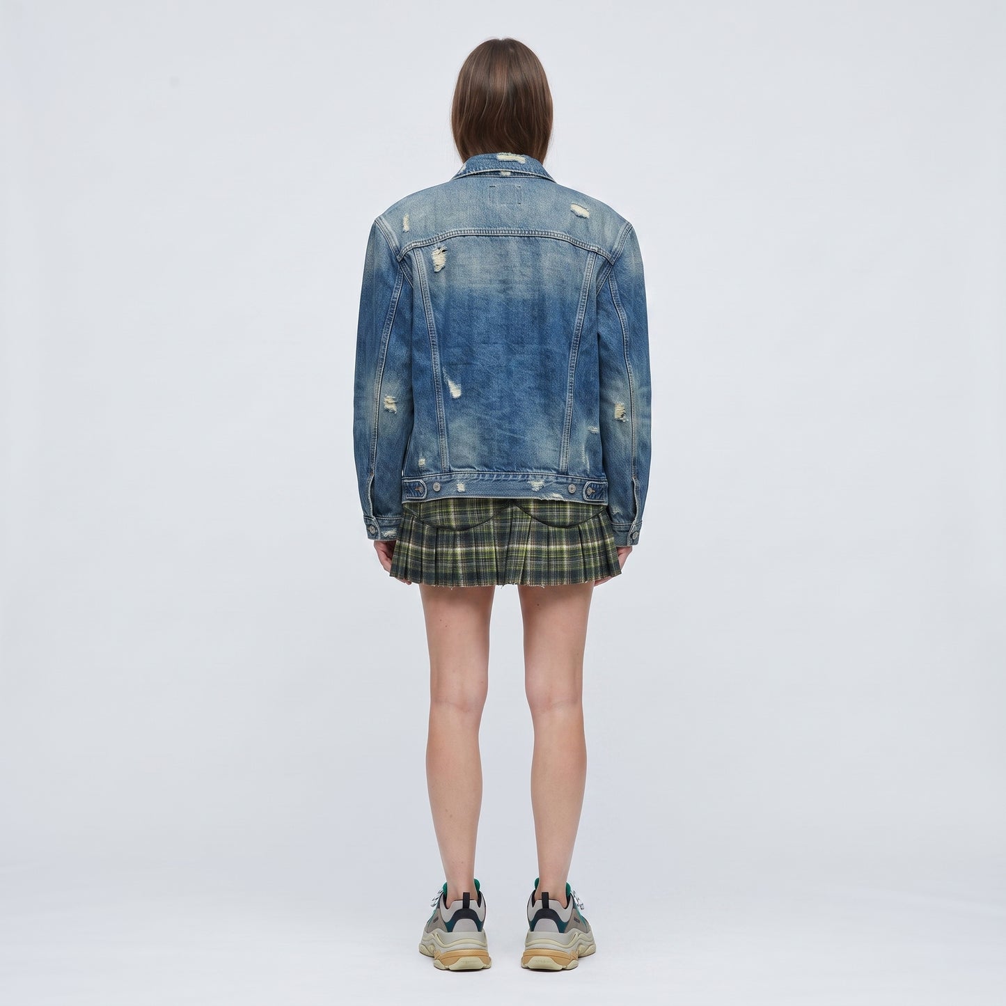 Plaid Pleated Mini Skirt