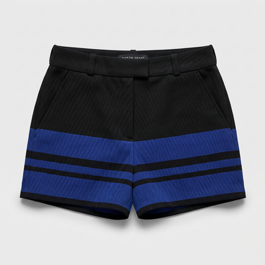Striped Tailored High-Waist Shorts