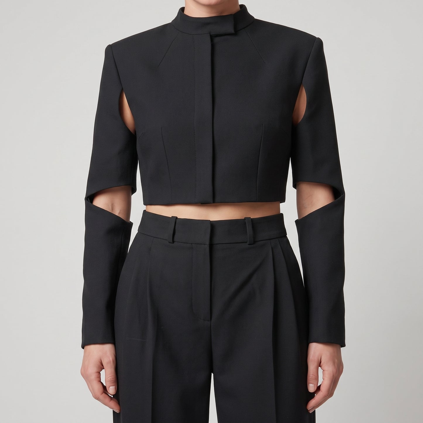 Tailored High-Rise Pleated Trousers