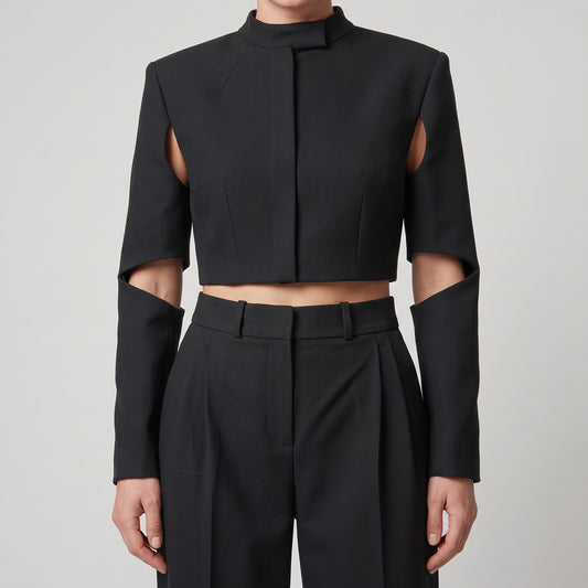 Tailored High-Rise Pleated Trousers