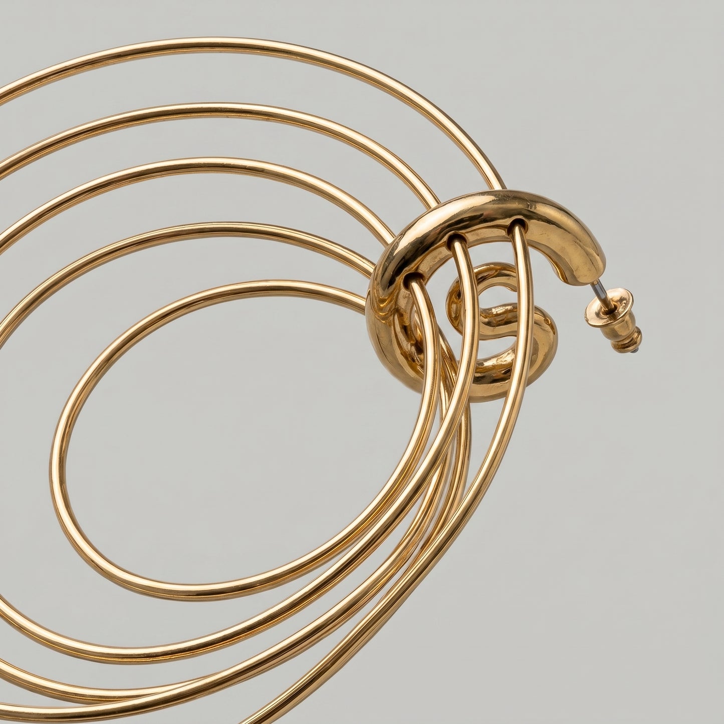 Sculptural Gold Multi-Hoop Earrings