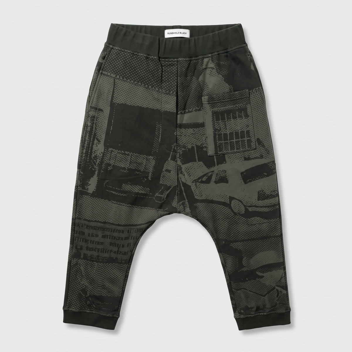 Graphic Print Drop Crotch Trousers