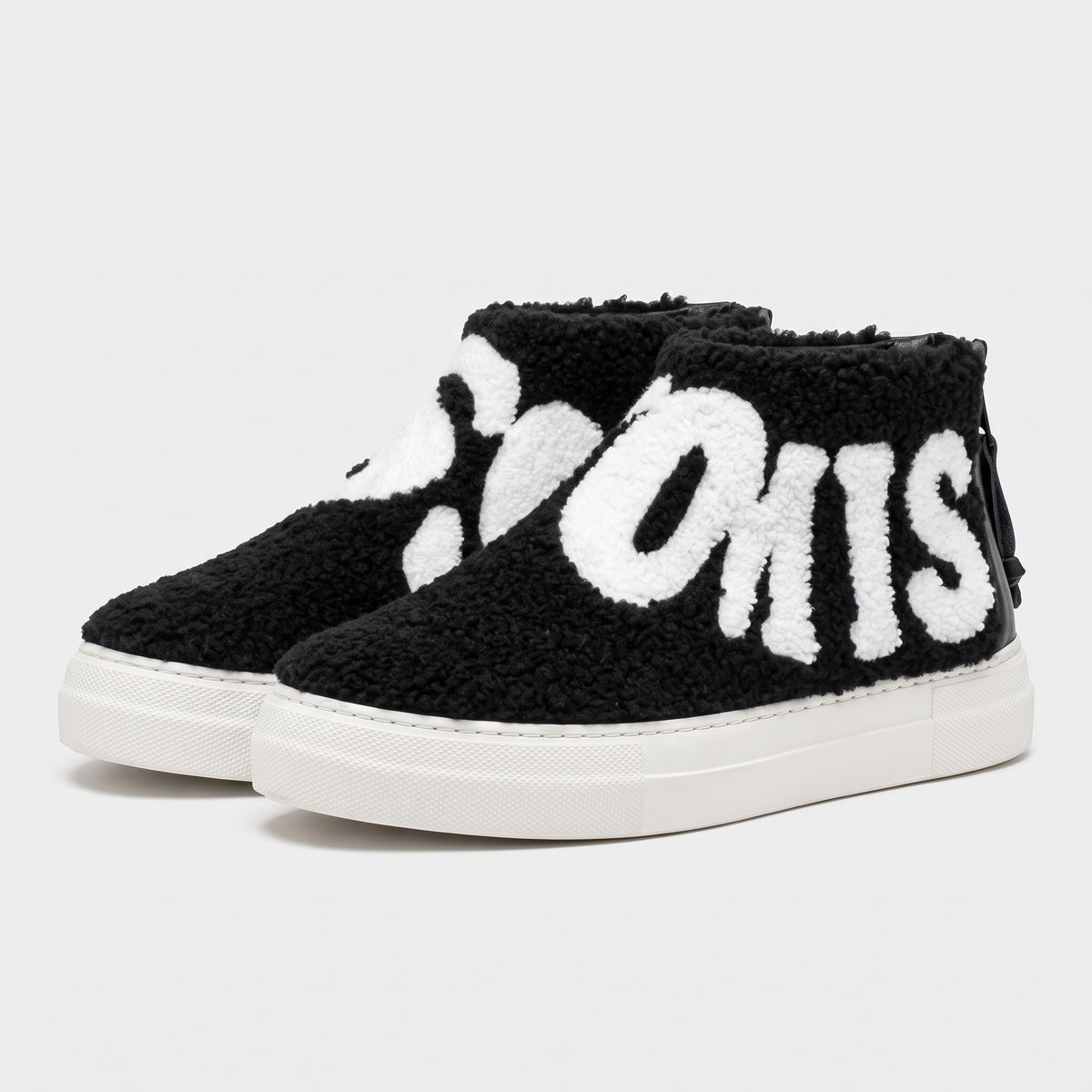 Shearling High Top Zip Sneakers