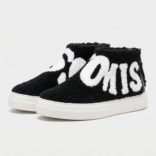 Shearling High Top Zip Sneakers